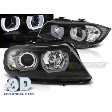 BMW E90/E91 03.2005-08.2008 klare Frontleuchten 3D U-Type schwarz