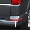 Omtec VW Transporter T6 untere hintere Reflektorrahmen aus Edelstahl (nur für Versionen mit aufklappbarer Öffnung)