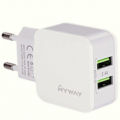 Netzladegerät für zu Hause bis 220 V mit 2 USB 2,4 A