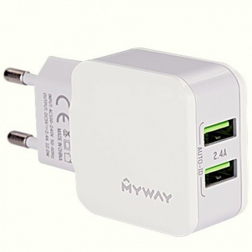 Netzladegerät für zu Hause bis 220 V mit 2 USB 2,4 A