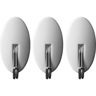Selbstklebende Wandhaken 3 Stück oval, Metall. tragen 0,8kg Selbstklebende Wandhaken 3 Stück oval, Metall. tragen 0,8kg