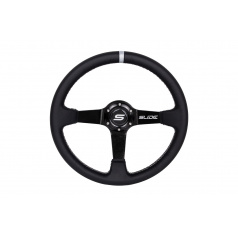 Lenkrad SLIDE 350mm Offset:90mm Leder Silber Streifen