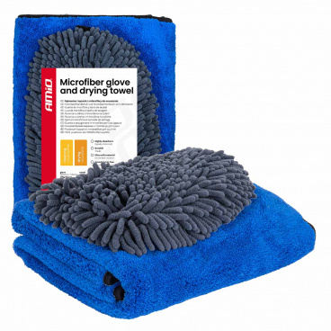 Mikrofaser-Handschuh und Trockentuch für das Auto 94/800gsm 20x26/60x90cm AMIO-04489