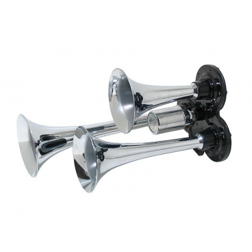 Fanfare – Chrom, 3 Rohre, 12 V/24 V