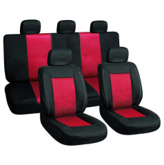 Autoabdeckungen schwarz/rot 3er-Set