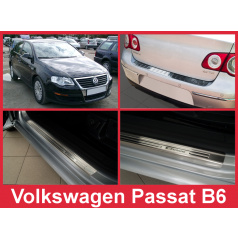 Edelstahl-Abdeckungsset-Heckstoßstangenschutz+Türschwellenschutzleisten VW Passat B6 2005-10