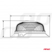 Warnleuchte W213bl 3 Schrauben R65 R10 18LED 12/24V IP56