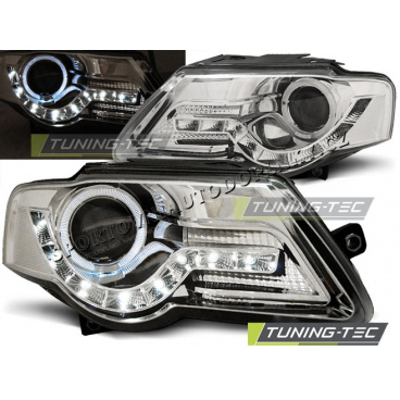 VW PASSAT B6 3C 03/2005-10 FRONT CLEAR LIGHTS DAYLIGHT LED CHROME
