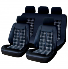Luxus-Universal-Autoabdeckungen GTI STYLE schwarz grau 9-tlg
