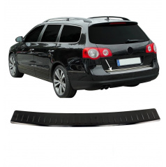 Edelstahl-schwarze hintere Stoßstangenschwellerabdeckung Omtec VW Passat B6 2005-10 Kombi