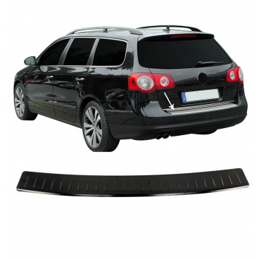 Edelstahl-schwarze hintere Stoßstangenschwellerabdeckung Omtec VW Passat B6 2005-10 Kombi
