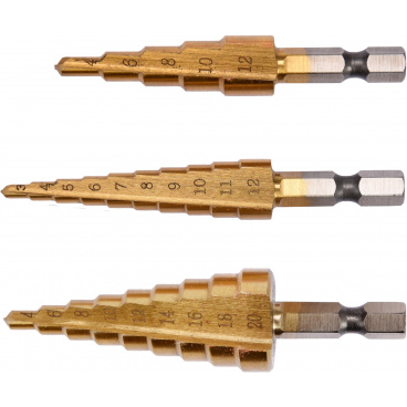 Stufenkegelbohrer-Set 3-20 mm Stufenkegelbohrer-Set 3-20 mm
