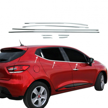 Fensterverkleidung aus Edelstahl Omtec Renault Clio IV 2012-18 8 Stück HTB Fensterverkleidung aus Edelstahl Omtec Renault Clio IV 2012-18 8 Stück HTB