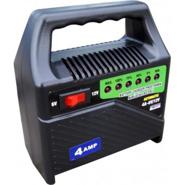 Autobatterieladegerät - 6-12V 4A - LED-Anzeige - tragbar