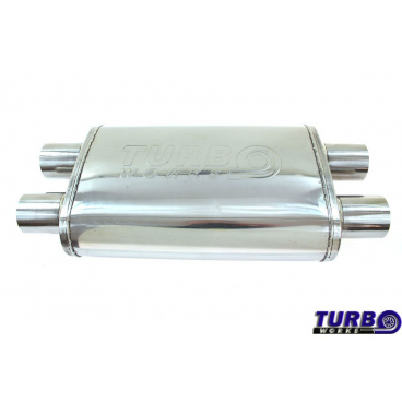 Dualer mittlerer Hi-FlowX Turbowork-Auspuffschalldämpfer Dualer mittlerer Hi-FlowX Turbowork-Auspuffschalldämpfer