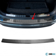 Edelstahl-Heckstoßstangenabdeckung Omtec VW Tiguan II 2016+ dunkles Chrom
