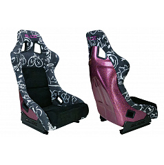Sportstuhl SLIDE KS2 Premium Schwarz & Spray Graffity Velur Pink Glitter