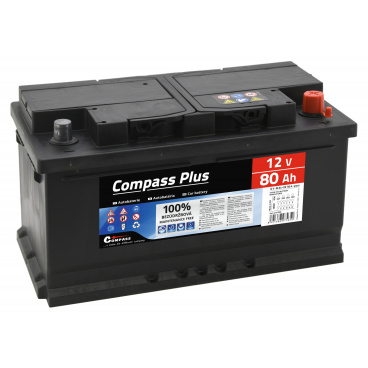 Autobatterie COMPASS PLUS 12V 80Ah 740A