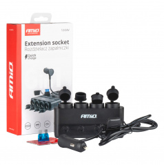 Vierfach-Steckdosenleiste PD30W QC3.0 12/24V max 216W AMIO-04175