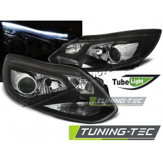 Ford Focus MK3 2011- klare Frontleuchten Tube Lights schwarz