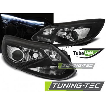 Ford Focus MK3 2011- klare Frontleuchten Tube Lights schwarz