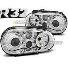 VW Golf 4 09.97-09.03 Klare Frontleuchten R32 in Chromoptik