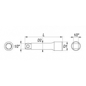 Verlängerung 1/2" Verlängerung 254 mm variabel
