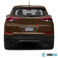 Edelstahl-Randstreifen über dem Nummernschild Omtec Hyundai Tucson 2015-18, Opel Corsa 2015-19, Peugeot 301, 308 2013+