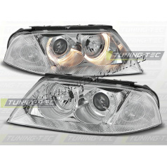 VW PASSAT 3BG 2000-05 FRONT CLEAR LIGHTS ANGEL EYES CHROME