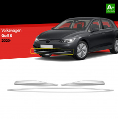 Edelstahl-Frontstoßstangen VW Golf 8 2020+ 3-tlg