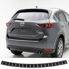 Polierte Edelstahl-Abdeckung der oberen Kante des hinteren Stoßfängers Mazda Cx-5 KF 2017-20, inkl. Facelift 2020-21