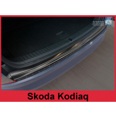 Edelstahlabdeckung – schwarzer Schwellenschutz für die hintere Stoßstange Škoda Kodiaq 2016+