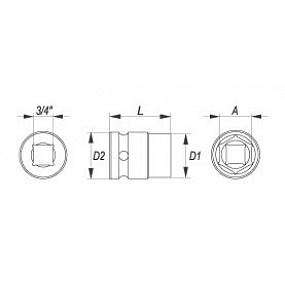 Aufsatz 3/4" Schlagsechskant 41 mm CrMo
