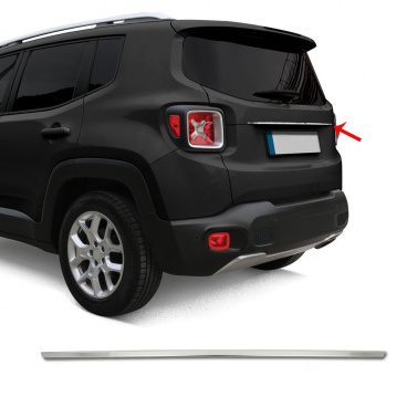 Edelstahlstreifen über dem hinteren Nummernschild Omtec Jeep Renegade Edelstahlstreifen über dem hinteren Nummernschild Omtec Jeep Renegade