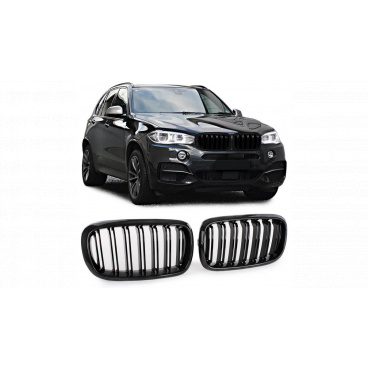 BMW X5 F15 F85 X6 F16 F86 Doppelrippen-Kühlergrill Glänzend Schwarz