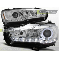 MITSUBISHI LANCER 2008-11 FRONT CLEAR LIGHTS DAYLIGHT LED CHROME