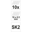 Ersatz gebogene Klinge 18 x 0,5 mm 10 Stk