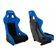 Sportsitz SLIDE KS2 Premium Schwarz & Blau Velours Schwarzer Glanz