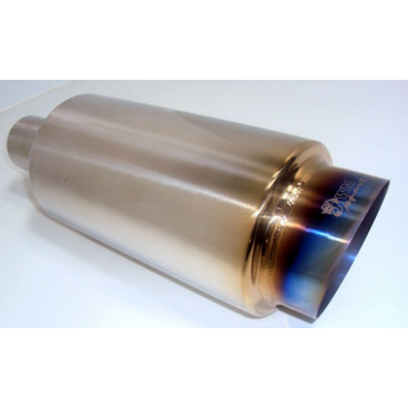 Sportauspuff Edelstahl WM Sport, abgeschrägte Spitze Farbe + Clip