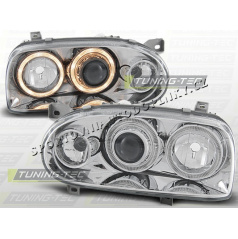 VW GOLF III 1991-97 ANGEL EYES CHROM KLAR SCHEINWERFER