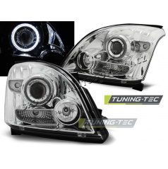 TOYOTA LAND CRUISER 120 2003–09 FRONT CLEAR LIGHTS ANGEL EYES CHROME CCFL