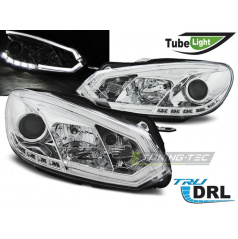 VW Golf 6 10.08-12 vordere klare Lichter Tube Lights TRU DRL Chrom