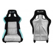 Sportstuhl SLIDE KS2 Premium Schwarz & Mint & Gestepptes Graues Velours Silber Glitzer