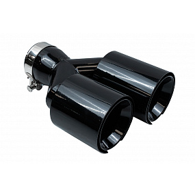 Końcówka Tłumika Typ:52 101mmx2 wejście 76mm Black Chrome Zestaw