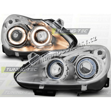 OPEL CORSA D 2006- FRONTKLARLEUCHTEN ANGEL EYES CHROM