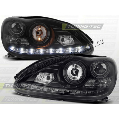 MERCEDES W 220 S-KLASSE 1998–05 FRONT CLEAR LIGHTS DAYLIGHT LED CHROME