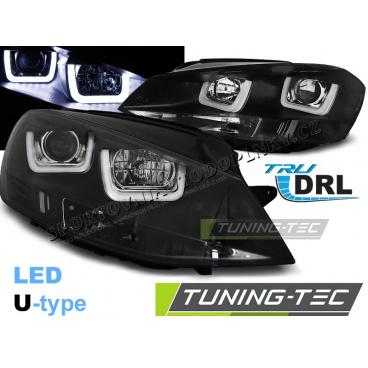 VW Golf 7 11.2012 – Klare Vorderlichter U-Type schwarz