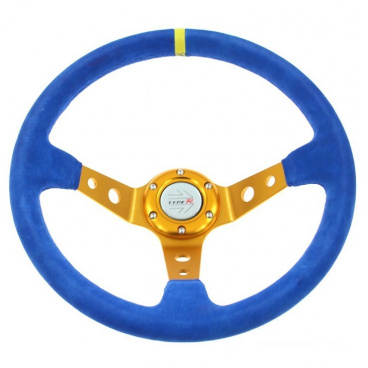 Sportlenkrad WRC Rallye blau/goldene Mitte 350 mm Sportlenkrad WRC Rallye blau/goldene Mitte 350 mm