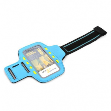 Eleganter, reflektierender Smartphone-Armhalter mit 8 LEDs in Blau
