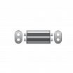 Sportlicher Edelstahl-Mittelschalldämpfer RM MOTORS DUAL 60 mm / 400 mm
